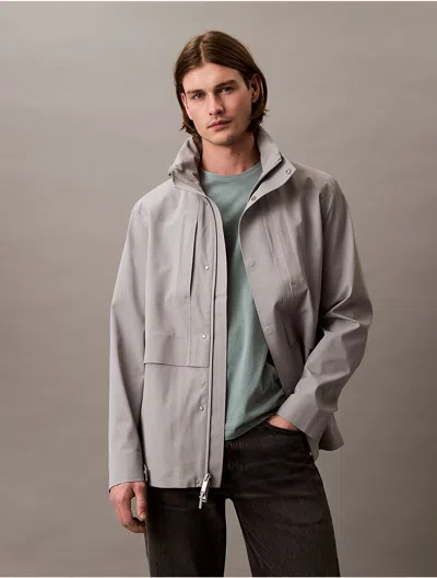 Calvin Klein Men's Nylon Stretch Tech Jacket In Chiseled Stone