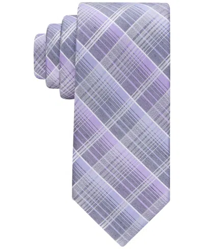 Calvin Klein Men's Ombre Plaid Tie In Purple In Blue