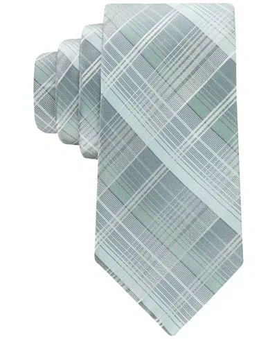 Calvin Klein Men's Bella Plaid Tie In Sage Mint