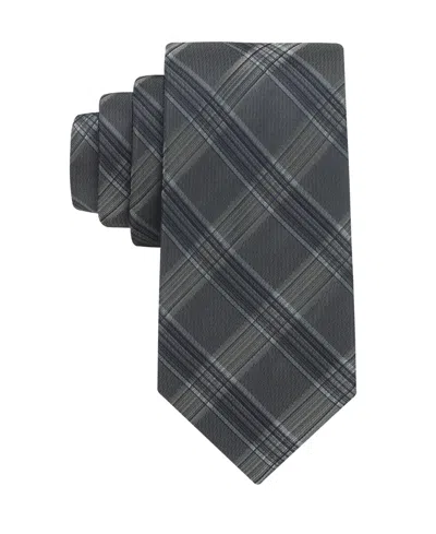 Calvin Klein Men's Ophelia Plaid Classic Tie In Gray