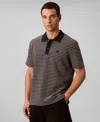 Calvin Klein Men's Ottoman Stripe Polo Shirt In Brown