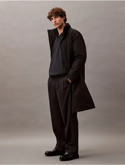 Calvin Klein Men's Padded Stretch Nylon Parka In Black