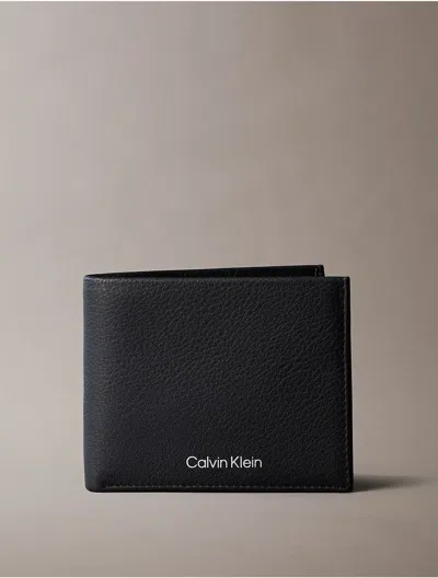 Calvin Klein Men's Pebble Grain Leather Bifold Wallet In Black