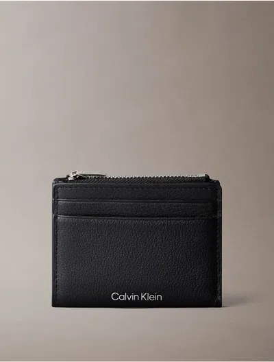 Calvin Klein Men's Pebble Grain Leather Card Case In Black