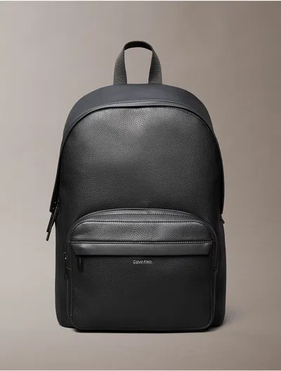 Calvin Klein Men's Pebbled Round Backpack In Black