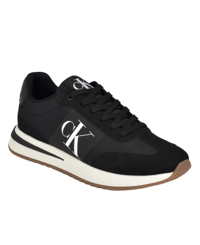 Calvin Klein Men's Pezrand Casual Lace-up Sneakers In Black