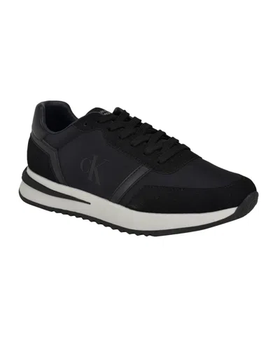 Calvin Klein Men's Picio Lace Up Casual Sneakers In Black