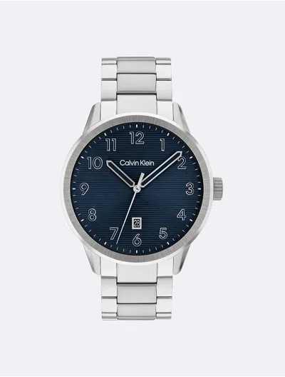 Calvin Klein Men's Pilot Textured Dial Watch In Blue