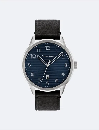 Calvin Klein Men's Pilot Textured Dial Watch In Blue