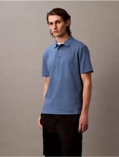 Calvin Klein Men's Supima Cotton Classic Polo Shirt In Moonlight Blue