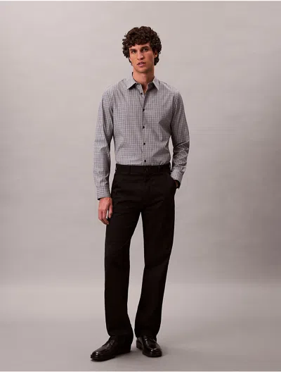 Calvin Klein Men's Plaid Slim Button-down Shirt In Black