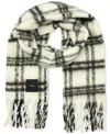 Calvin Klein Men's Plaid Yarn-dyed Scarf In Black Beau