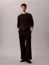 Calvin Klein Men's Pleated Wide Leg Trouser In Black