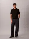 Calvin Klein Men's Pleated Wide Leg Trouser In Black