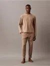 Calvin Klein Men's Plush Fleece Relaxed Sweatshirt In Brown Heather