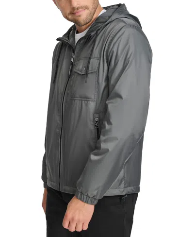 Calvin Klein Men's Polar Fleece Lined Windbreaker In Iron