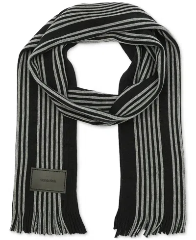 Calvin Klein Men's Pop Color Raschel Scarf In Black