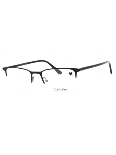 Calvin Klein Men's Premium Rectangular Eyeglasses In 002 - Matte Black/clear Demo Lens