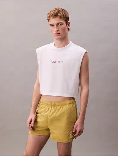 Calvin Klein Men's Pride Muscle Tank Top In White