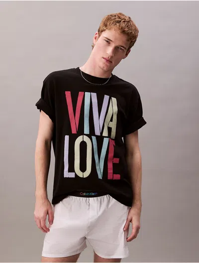 Calvin Klein Men's Pride Viva Love Graphic Relaxed T-shirt In Black