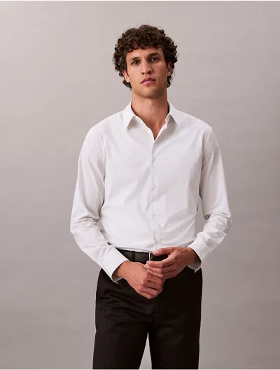 Calvin Klein Men's Pure Poplin Stretch Shirt In White