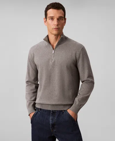 Calvin Klein Men's Quarter Zip Classic Fit Sweater In Gray