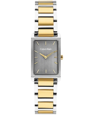 Calvin Klein Men's Quartz Dapper Two-tone Stainless Steel Bracelet Watch 24mm In Gray