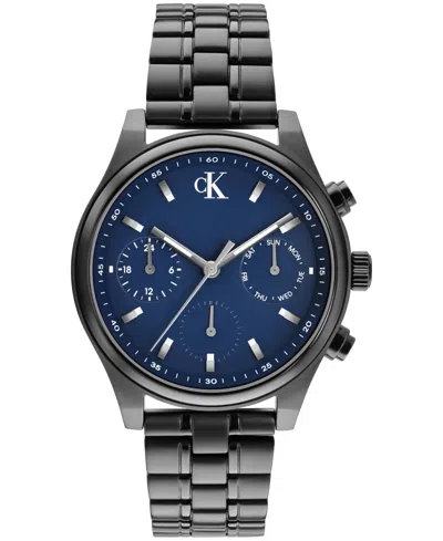 Calvin Klein Men's Quartz Stainless Steel Gray Bracelet Watch 38mm In Blue