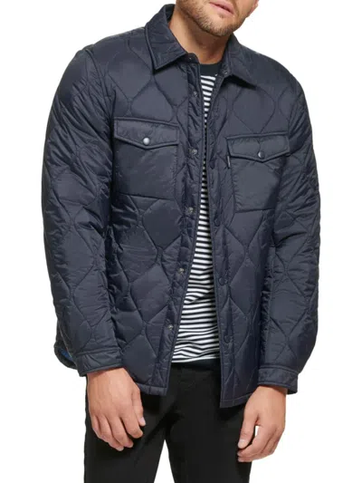 Calvin Klein Men's Onion Quilted Shirt Jacket In Navy