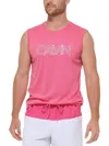 Calvin Klein Men's Rainbow Collection Sleeveless Shirt In Flambe In Pink