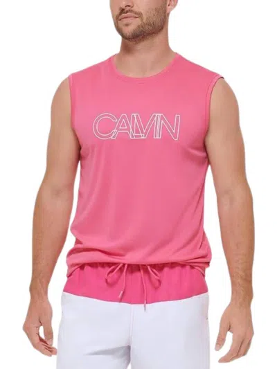 Calvin Klein Men's Rainbow Collection Sleeveless Shirt In Flambe In Pink