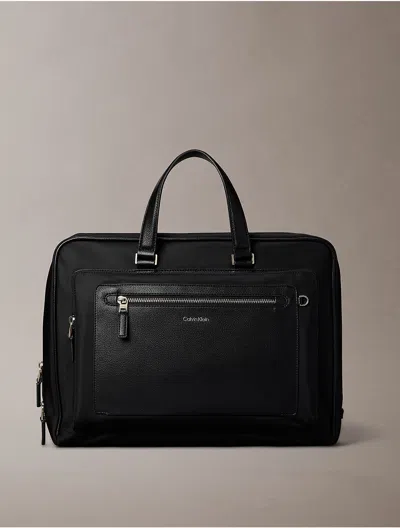 Calvin Klein Men's Raised Logo Slim Commuter Bag In White