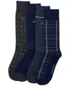 Calvin Klein Assorted 4-pack Dress Socks In Blue