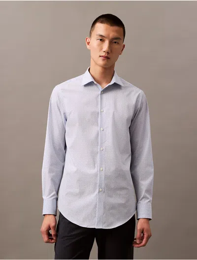 Calvin Klein Men's Refined Cotton Stretch Classic Button-down Shirt In Blue
