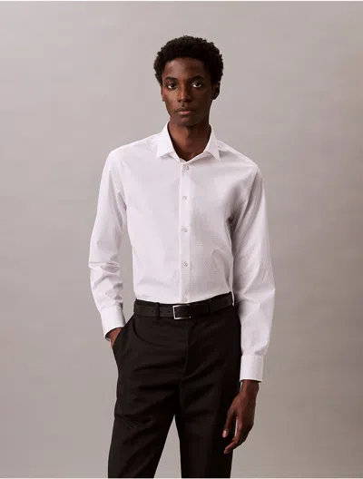 Calvin Klein Men's Refined Cotton Stretch Slim Fit Dress Shirt In Purple