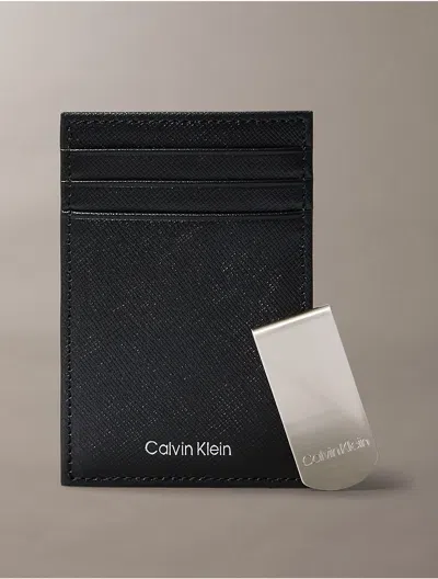 Calvin Klein Men's Refined Saffiano Card Case + Money Clip