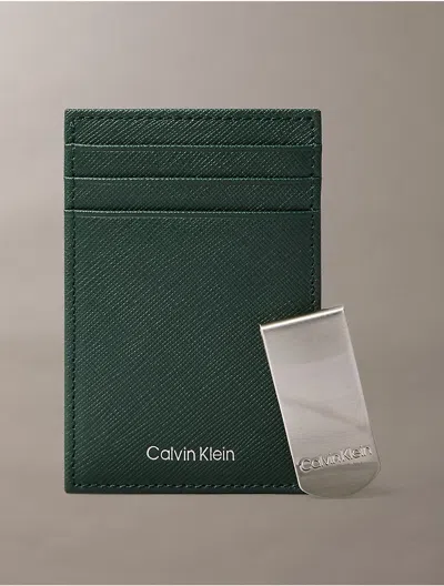 Calvin Klein Men's Refined Saffiano Card Case + Money Clip
