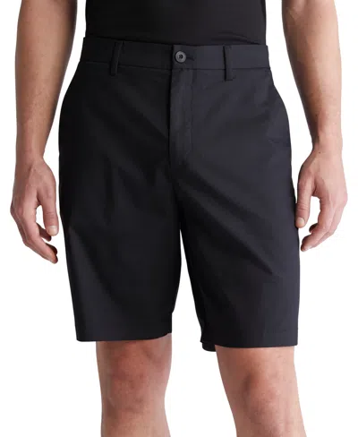 Calvin Klein Men's Slim Fit Refined Stretch Flat Front 9" Performance Shorts In Black Beauty