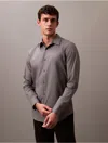 Calvin Klein Men's Refined Stretch Micro Stripe Classic Button-down Shirt In Slate Gray