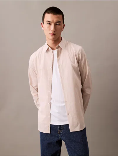 Calvin Klein Men's Refined Stretch Micro Stripe Classic Button-down Shirt In Tigers Eye