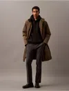 Calvin Klein Men's Refined Wool Blend Slim Trouser In Charcoal Heather