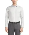 Calvin Klein Dress Shirt Mens Light Green Regular Fit Collared Mac31 In Gray