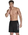 Calvin Klein Men's Regular-fit Quick-dry 5" Swim Trunks With Compression Short Liner In Black
