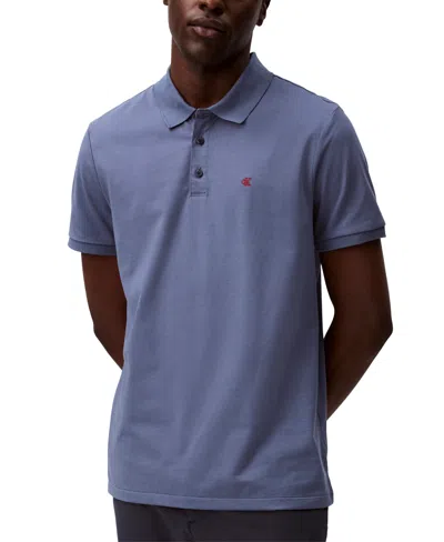 Calvin Klein Men's Regular-fit Smooth Cotton Monogram Logo Polo Shirt In Grisaille