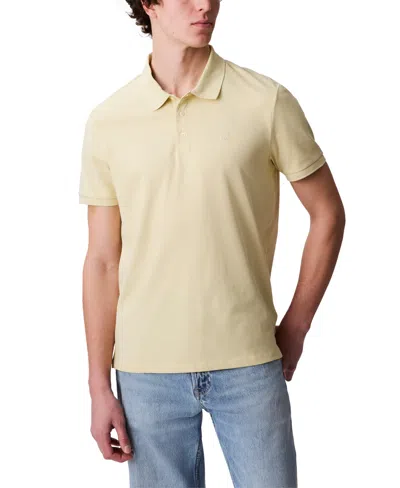 Calvin Klein Men's Regular-fit Smooth Cotton Monogram Logo Polo Shirt In Hay