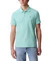 Calvin Klein Men's Regular-fit Smooth Cotton Monogram Logo Polo Shirt In Ocean Wave