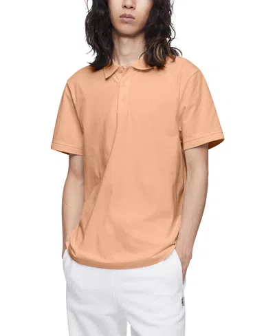 Calvin Klein Men's Regular-fit Smooth Cotton Monogram Logo Polo Shirt In Peach Quartz