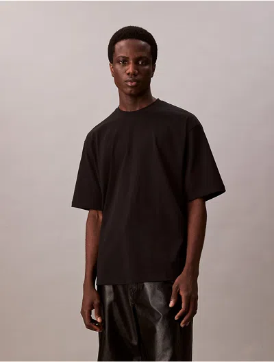 Calvin Klein Men's Relaxed Cotton Silk Tee In Brown