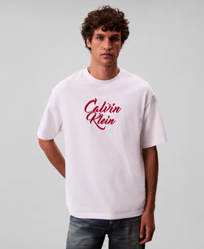 Calvin Klein Men's Relaxed Fit Graphic T-shirt In White