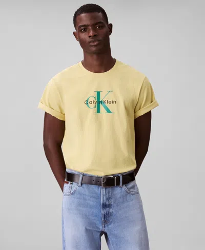 Calvin Klein Men's Relaxed-fit Logo T-shirt In Green